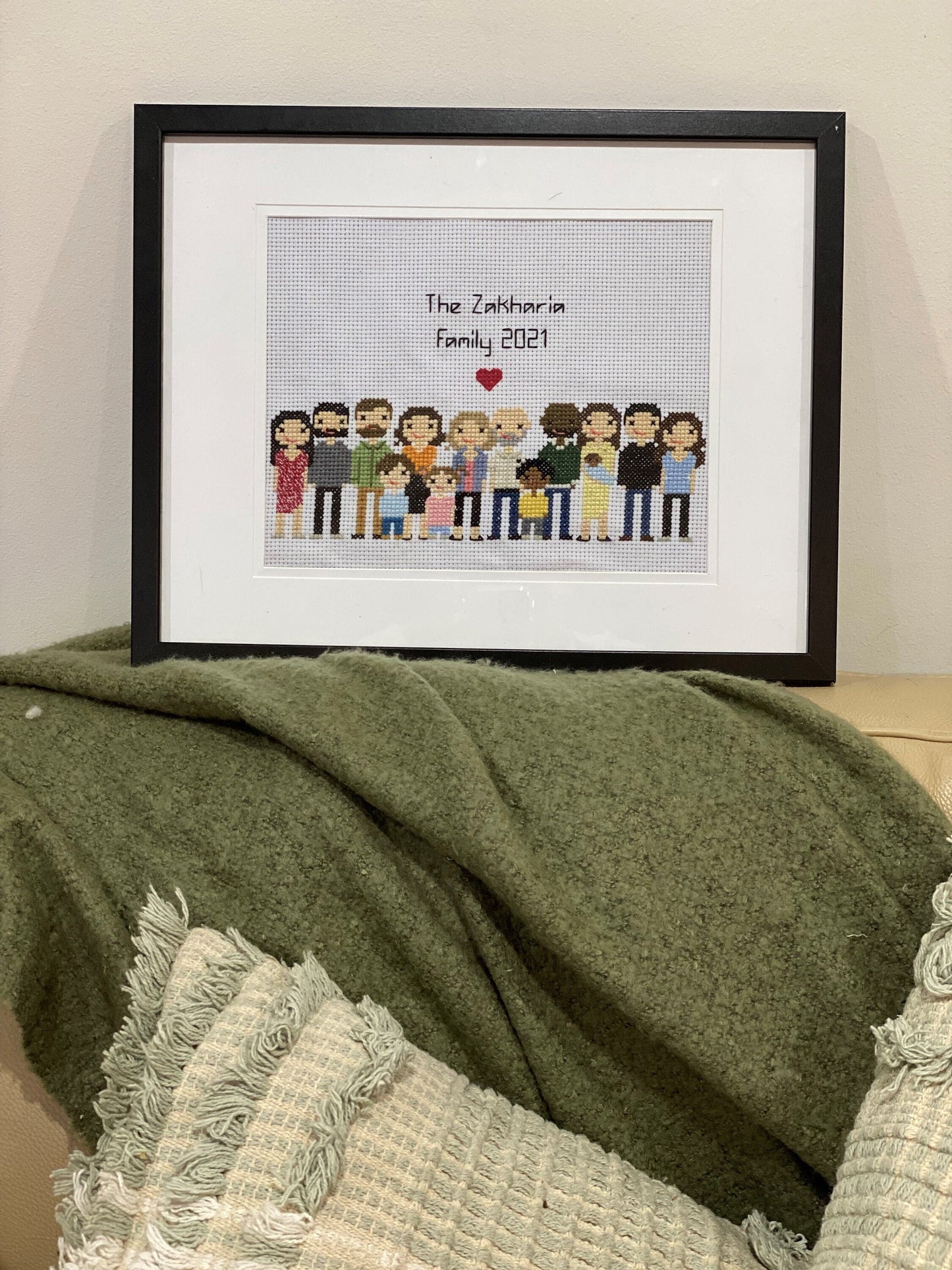 Large Family Portrait | Custom Cross Stitch