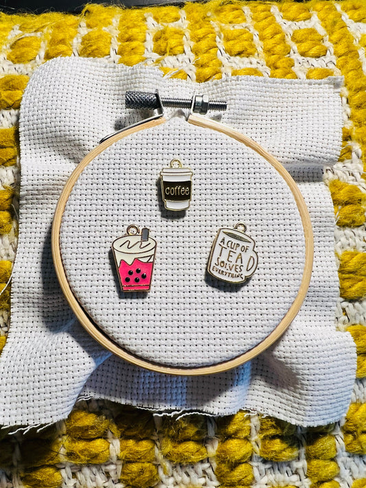 Cute needle minder | Coffee | Tea | Bubble Tea | Embroidery minder