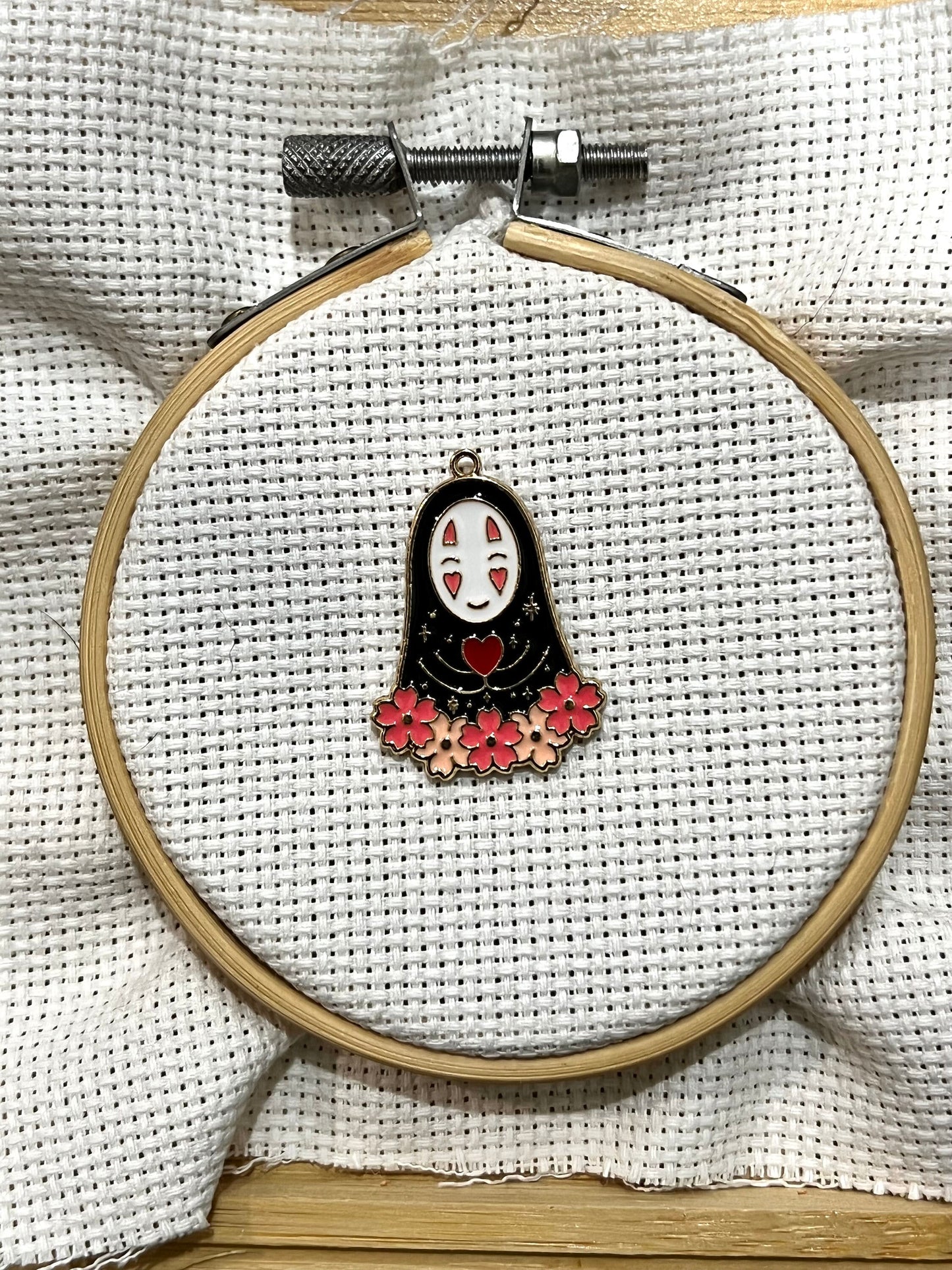 Spooky needle minder | Bat | Whale | Gingerbread man | Spirited Away No-Face | Embroidery minder