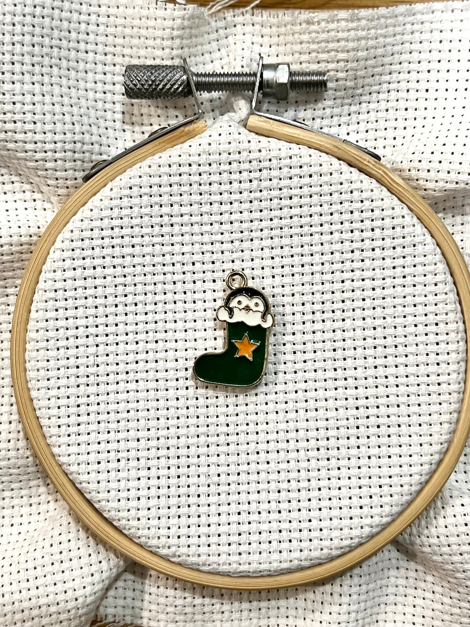 Cute Christmas needle minder | Christmas Tree | Santa's Sack | Penguin in stocking | Embroidery minder