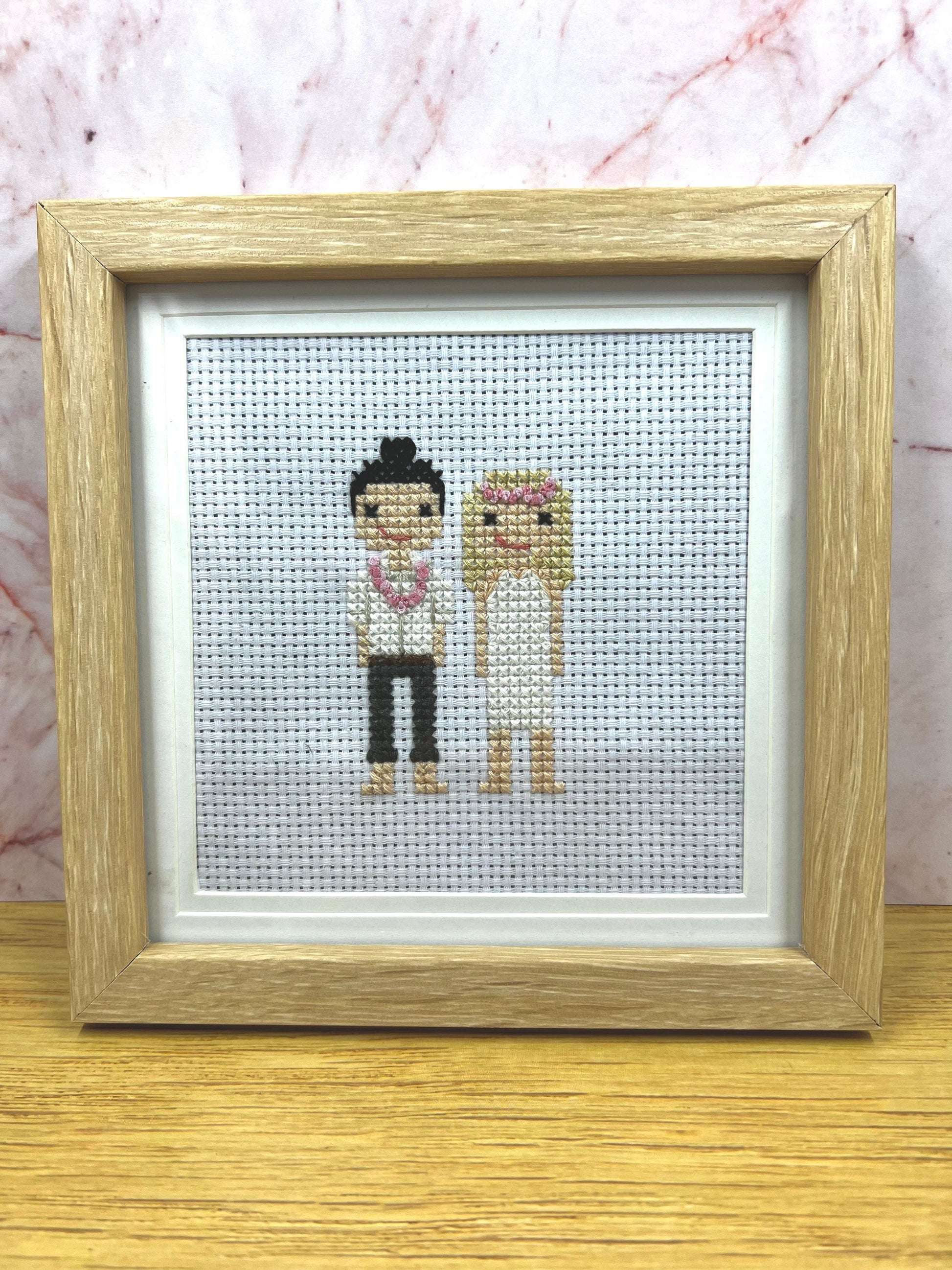 Couples Portrait |  Custom Cross Stitch