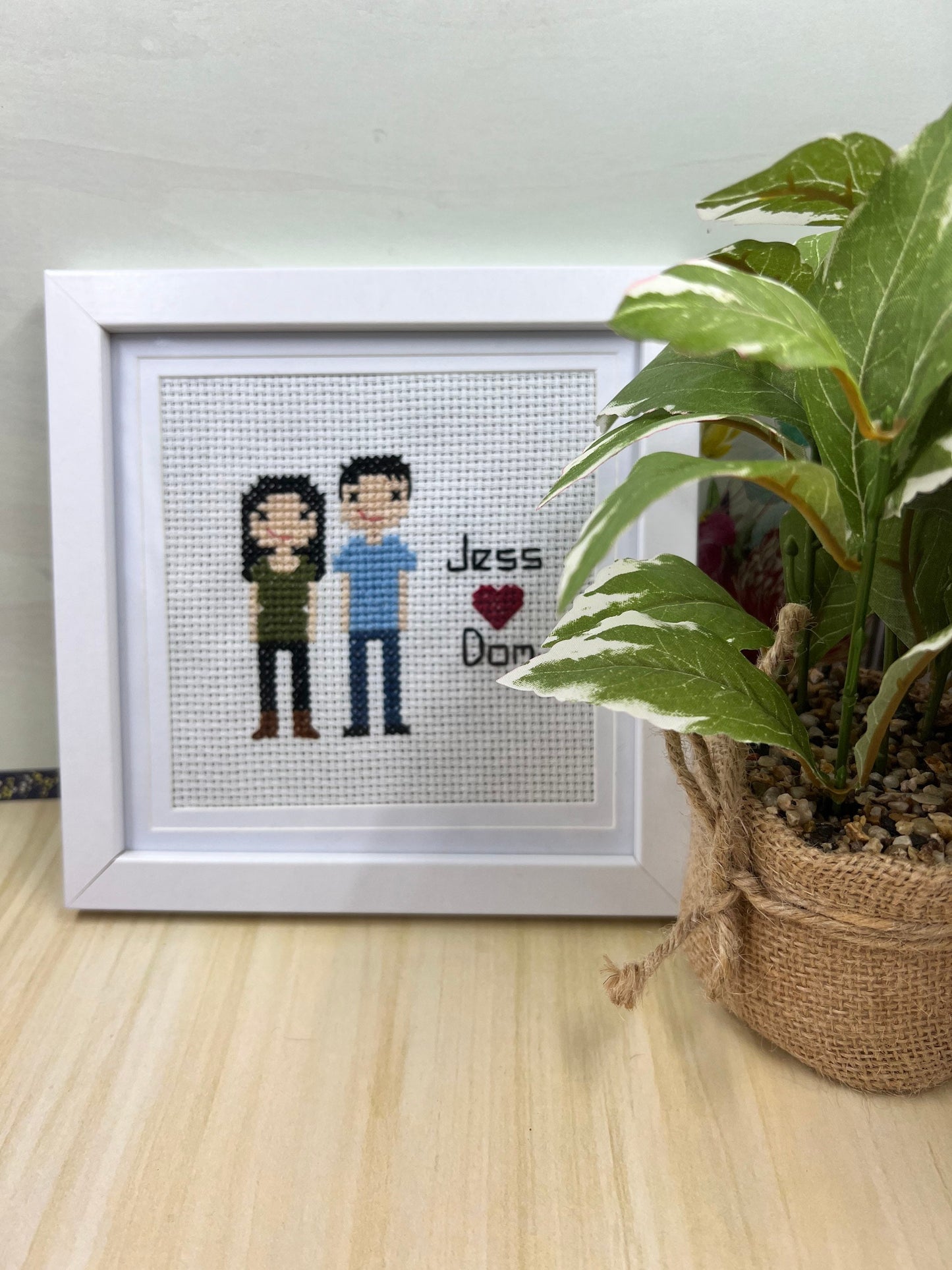 Couples Portrait |  Custom Cross Stitch