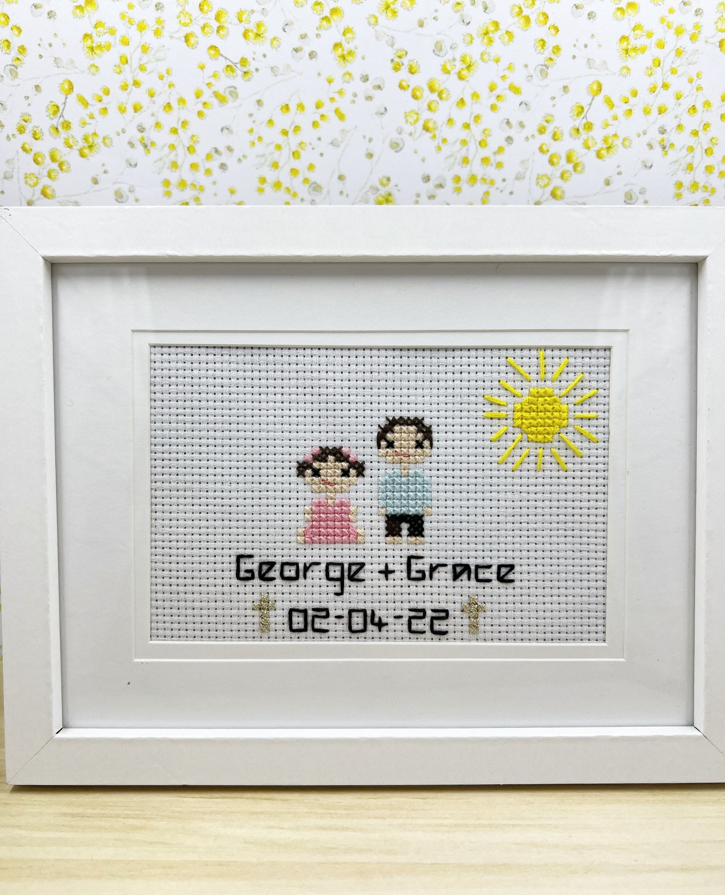 Couples Portrait |  Custom Cross Stitch