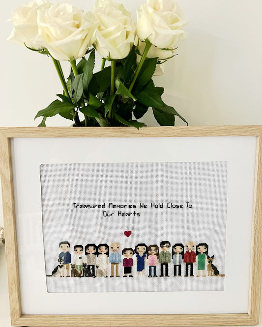 Large Family Portrait | Custom Cross Stitch